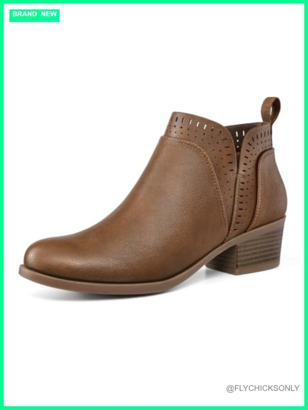 Women's Ankle Boots Chunky Block Heel Booties Side Zipper Round Toe